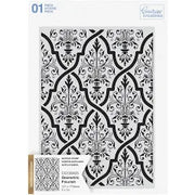 COUTURE CREATIONS - Acrylic background Stamp. "Geometric Flourish". 5 x7in CO728425